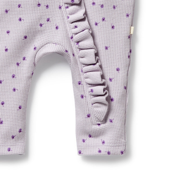 Wilson & Frenchy - Lulu Daisy Organic Waffle Ruffle Zipsuit
