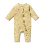 Wilson & Frenchy - Little Lemon Organic Waffle Ruffle Zipsuit