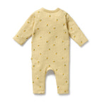 Wilson & Frenchy - Little Lemon Organic Waffle Ruffle Zipsuit
