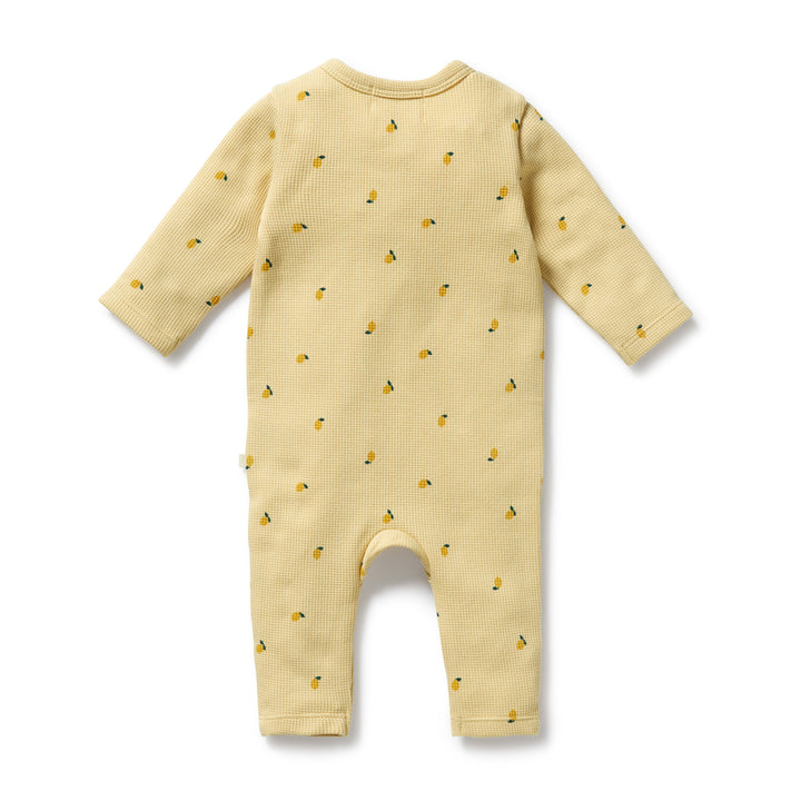 Wilson & Frenchy - Little Lemon Organic Waffle Ruffle Zipsuit