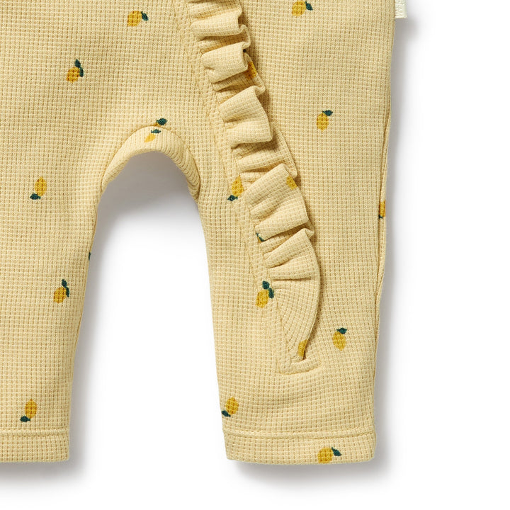 Wilson & Frenchy - Little Lemon Organic Waffle Ruffle Zipsuit