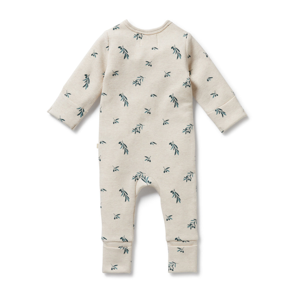 Wilson & Frenchy - Little Olive Organic Waffle Zipsuit