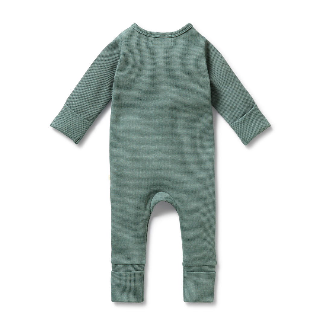 Wilson & Frenchy - Pine Green Organic Waffle Zipsuit