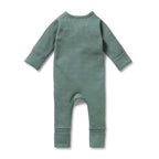 Wilson & Frenchy - Pine Green Organic Waffle Zipsuit