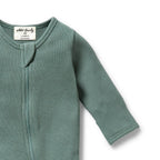 Wilson & Frenchy - Pine Green Organic Waffle Zipsuit