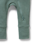 Wilson & Frenchy - Pine Green Organic Waffle Zipsuit