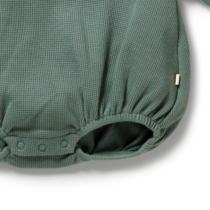 Wilson & Frenchy - Pine Green Organic Waffle Bodysuit