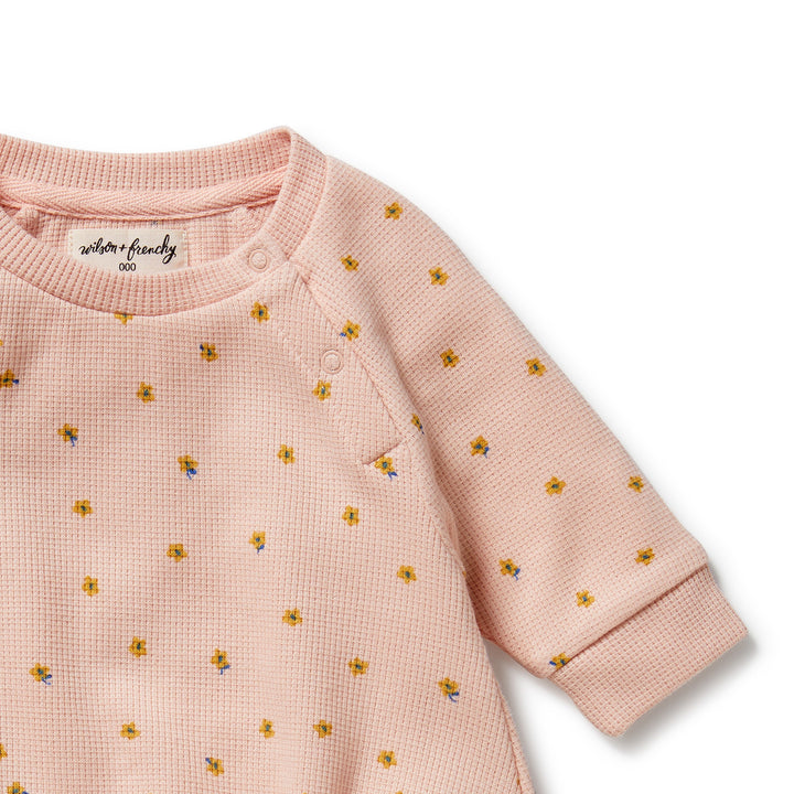 Wilson & Frenchy - Little Fleur Organic Waffle Bodysuit