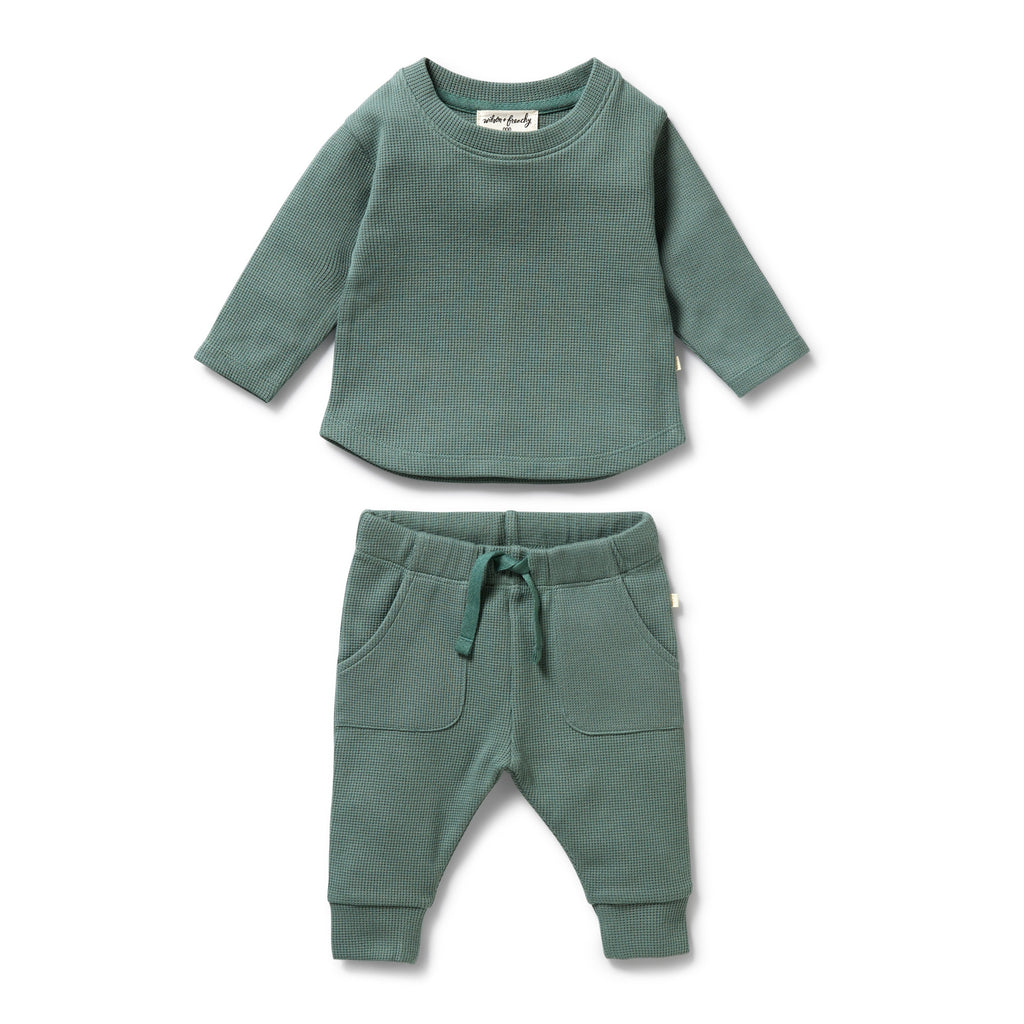 Wilson & Frenchy - Pine Green Organic Waffle Set