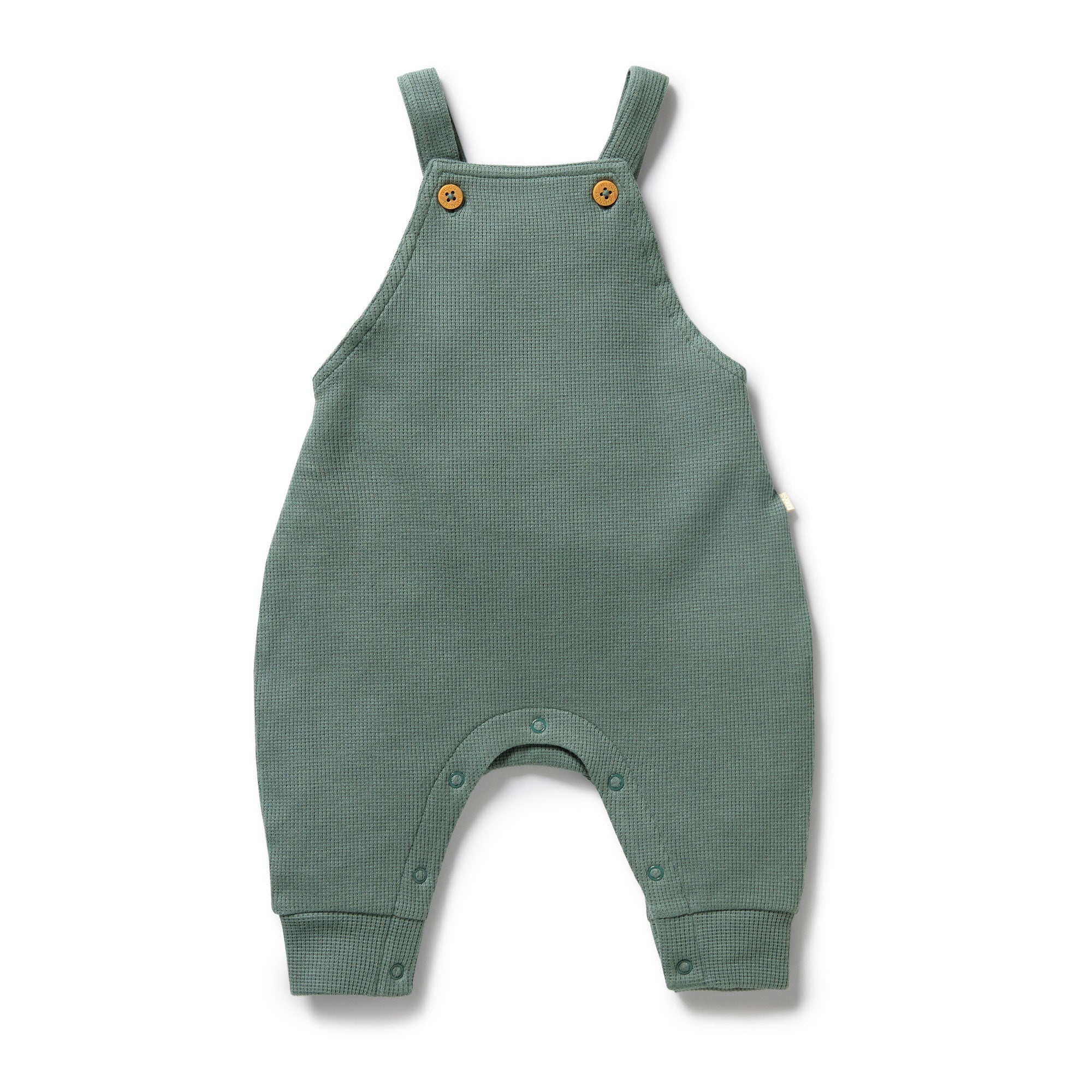 Pine Green Organic Waffle Overall