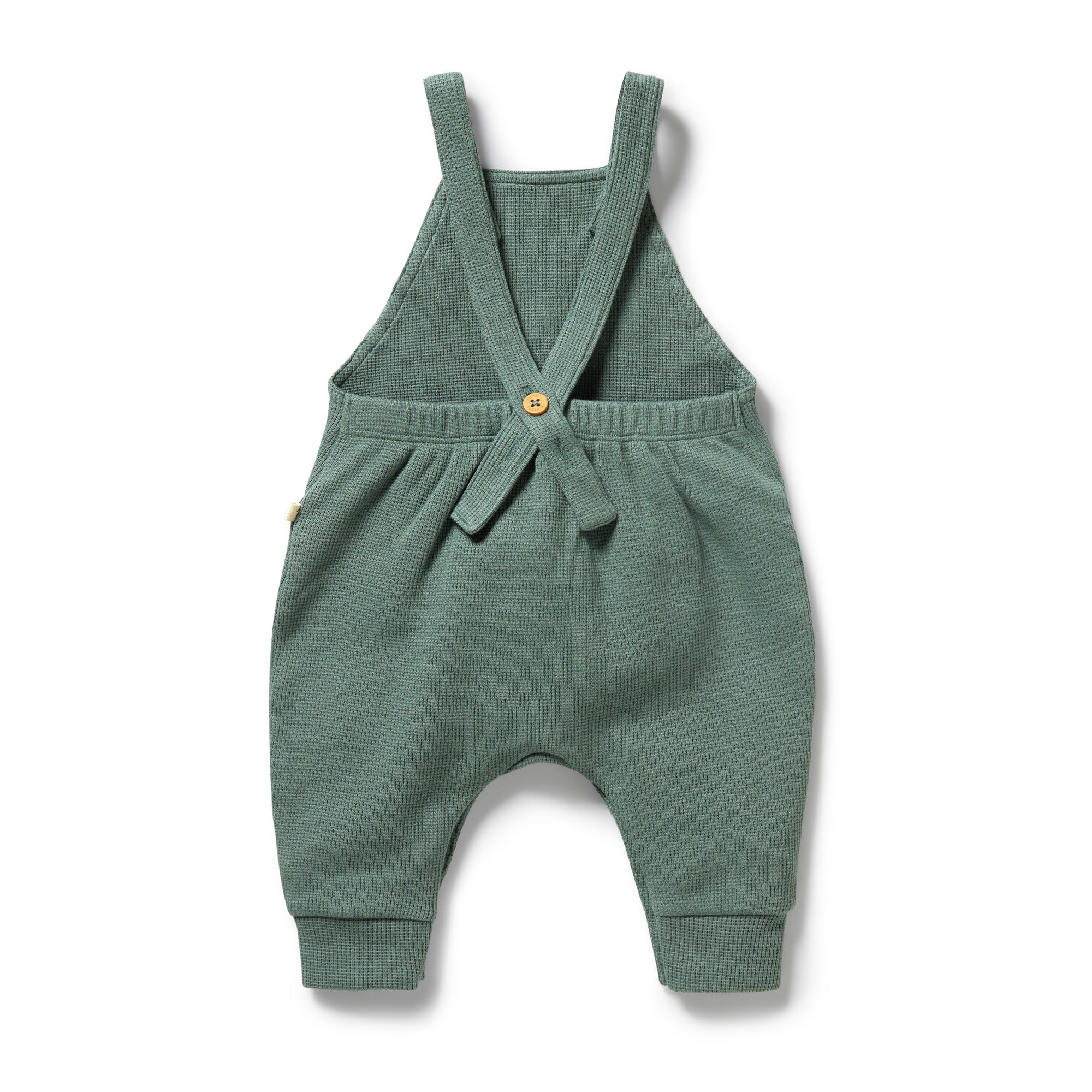 Pine Green Organic Waffle Overall