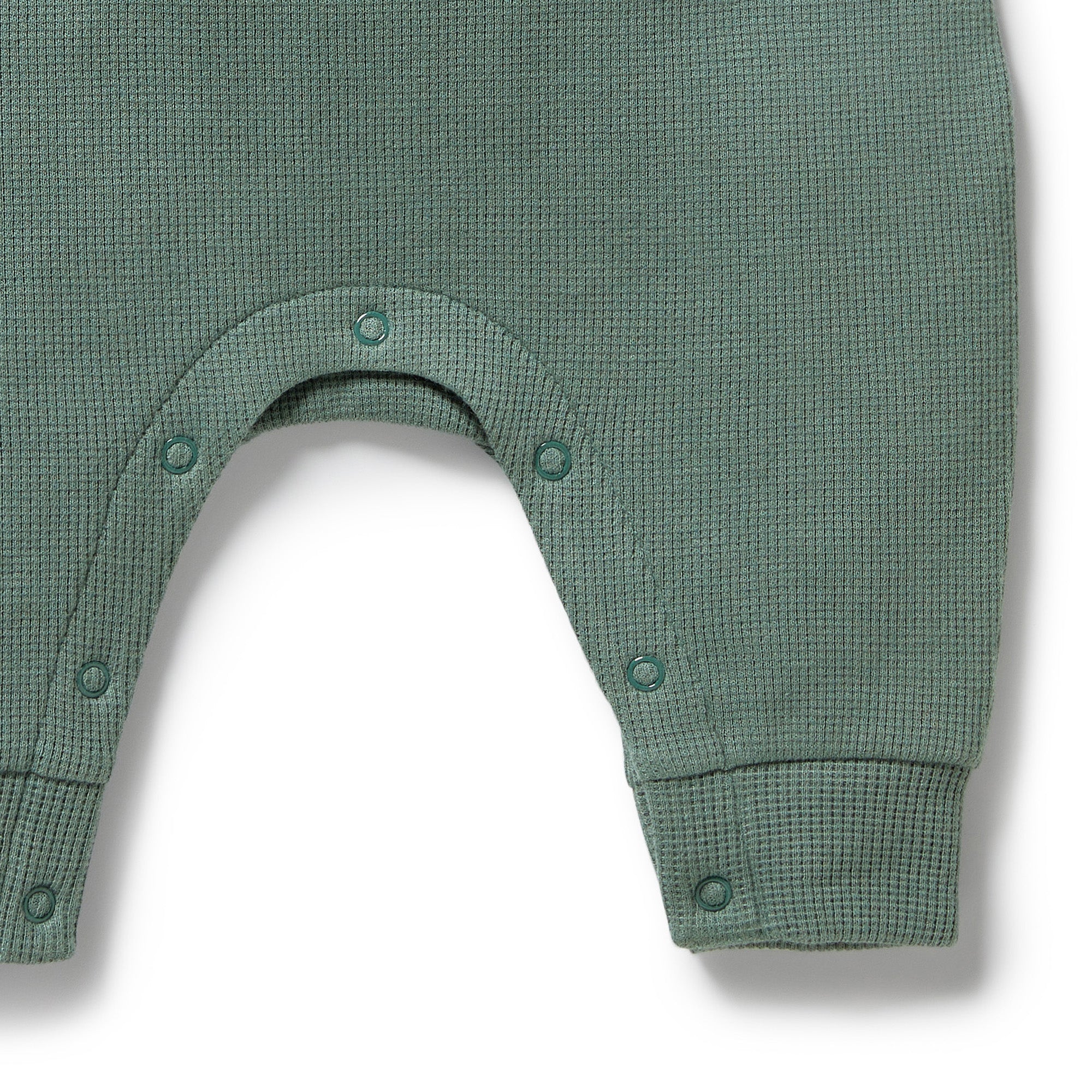 Pine Green Organic Waffle Overall