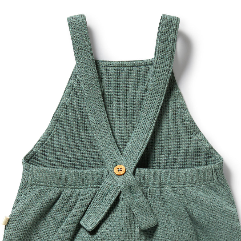 Pine Green Organic Waffle Overall