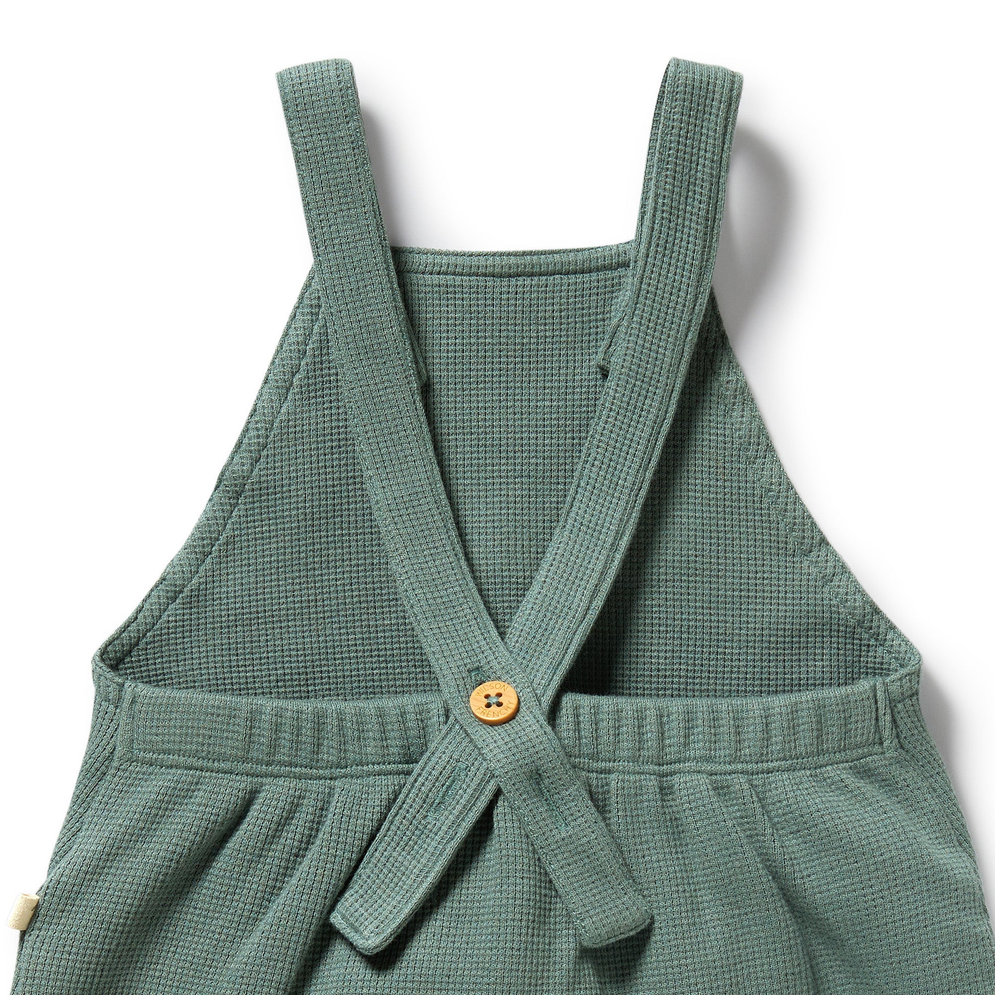 Pine Green Organic Waffle Overall