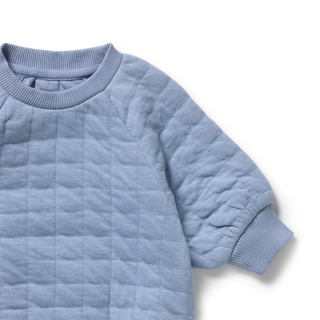 Wilson & Frenchy - Sky Blue Organic Quilted Bodysuit