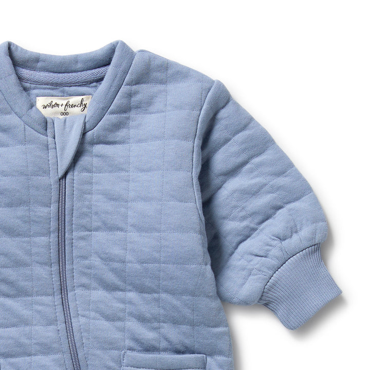 Wilson & Frenchy - Sky Blue Organic Quilted Growsuit