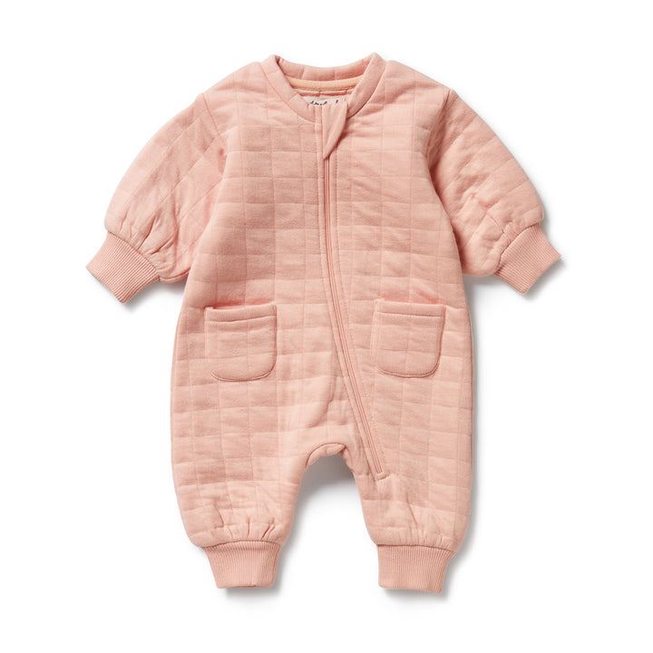 Wilson & Frenchy - Pretty Pink Organic Quilted Growsuit