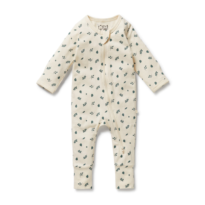 Wilson & Frenchy - Twilight Leaf Organic Zipsuit with Feet