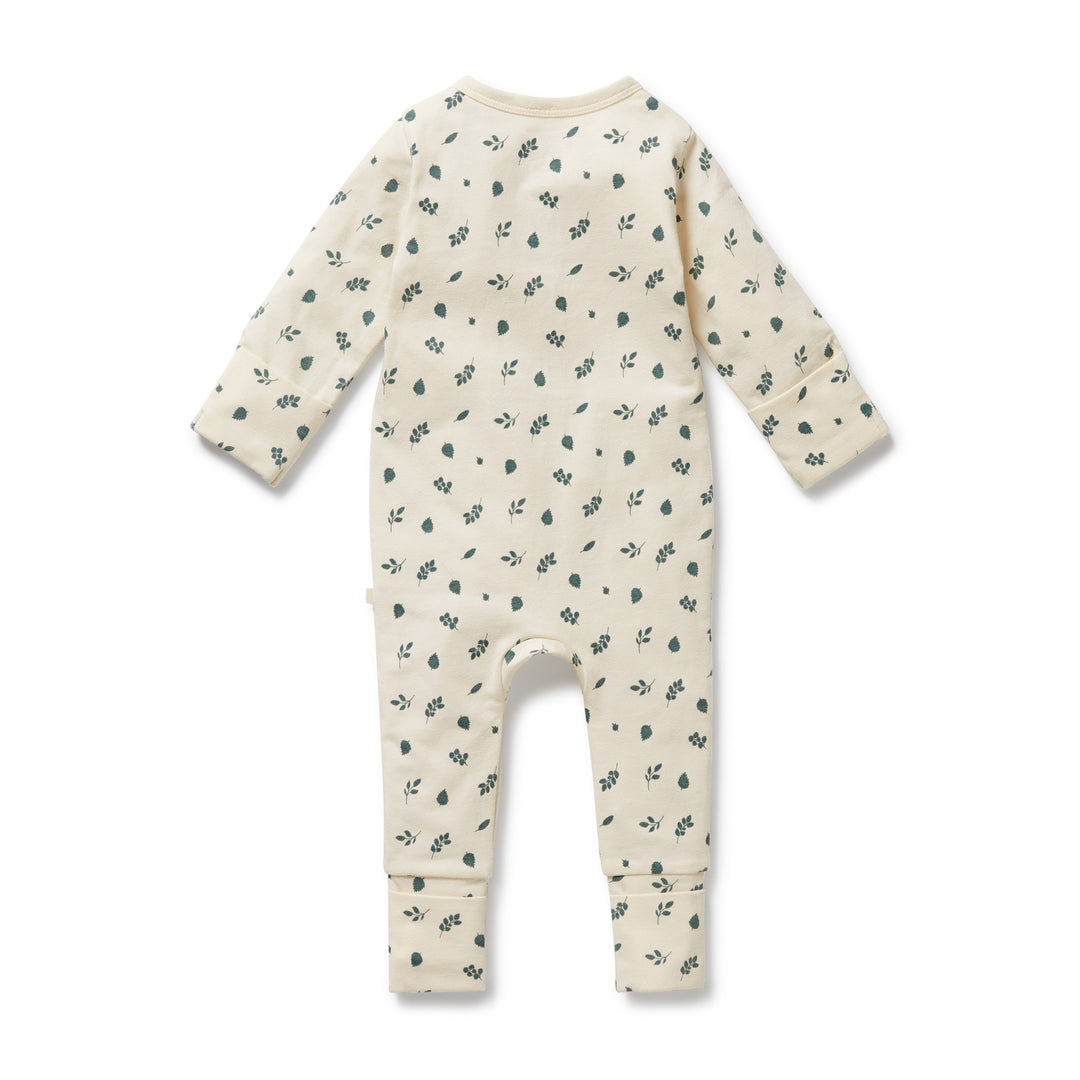 Wilson & Frenchy - Twilight Leaf Organic Zipsuit with Feet
