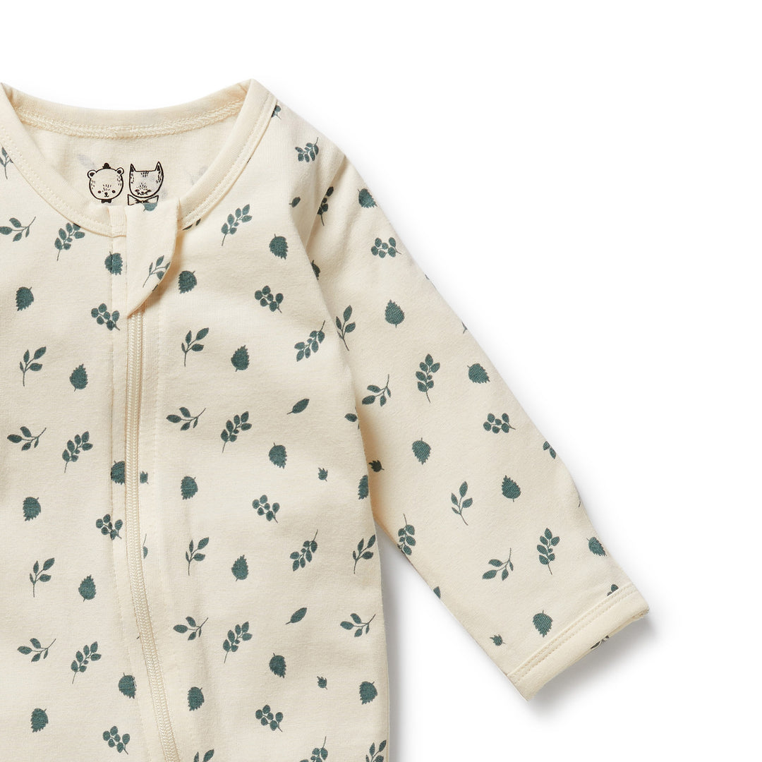 Wilson & Frenchy - Twilight Leaf Organic Zipsuit with Feet