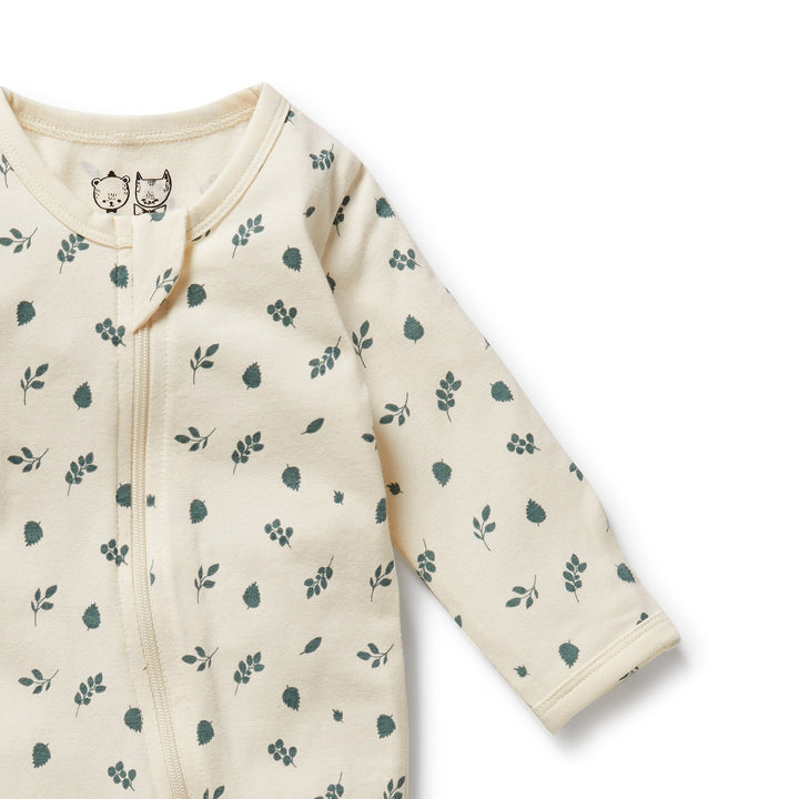 Wilson & Frenchy - Twilight Leaf Organic Zipsuit with Feet