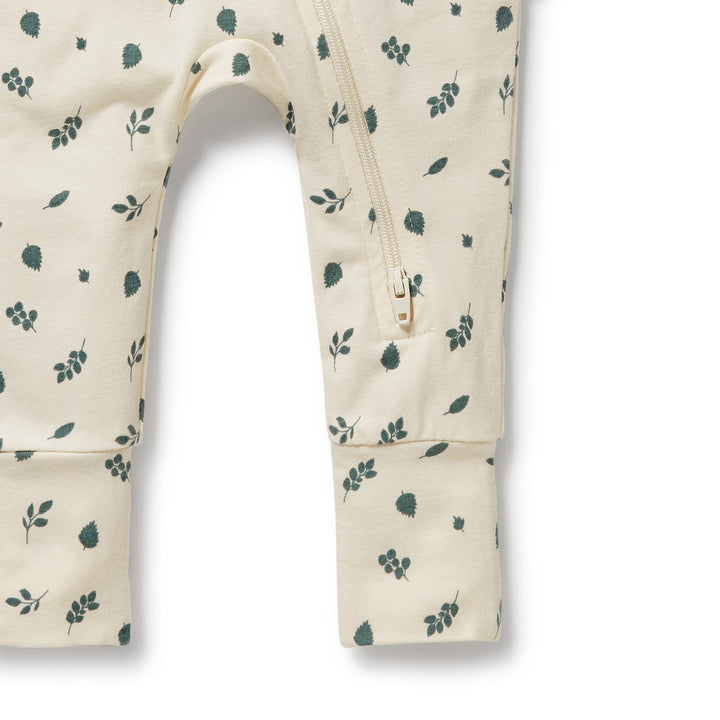 Wilson & Frenchy - Twilight Leaf Organic Zipsuit with Feet