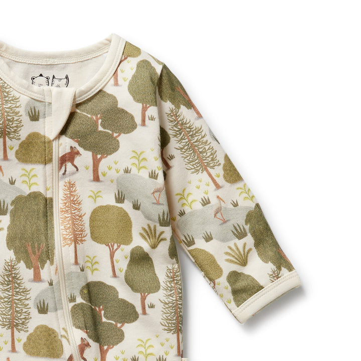 Wilson & Frenchy - Little Trees Organic Zipsuit with Feet