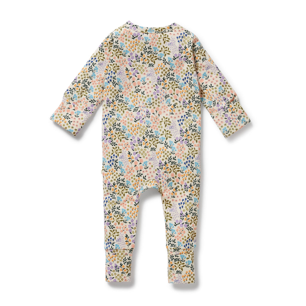 Wilson & Frenchy - Tiny Bloom Organic Zipsuit with Feet