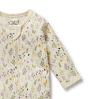 Bella Floral Organic Zipsuit with Feet