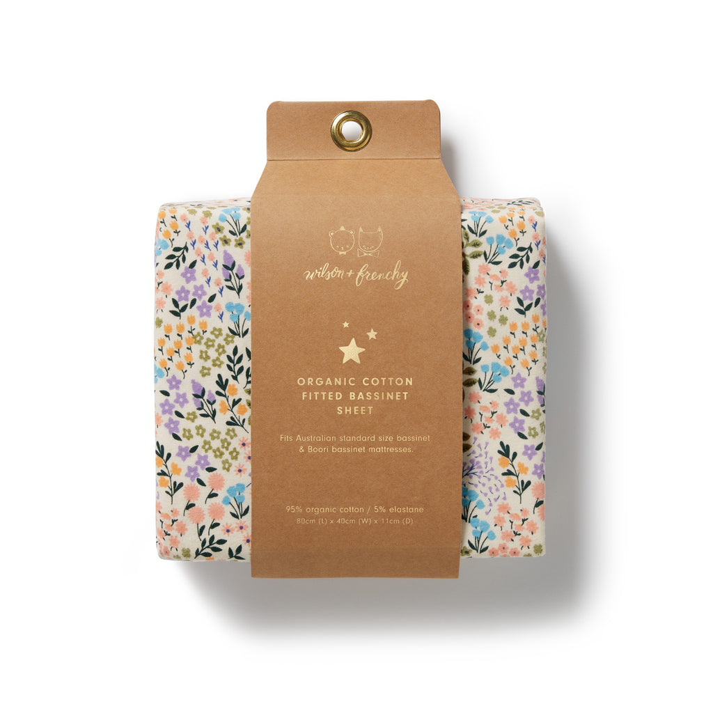 Wilson & Frenchy - Tiny Bloom Organic Bassinet Sheet