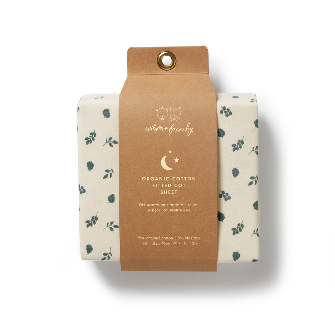 Wilson & Frenchy - Twilight Leaf Organic Cot Sheet