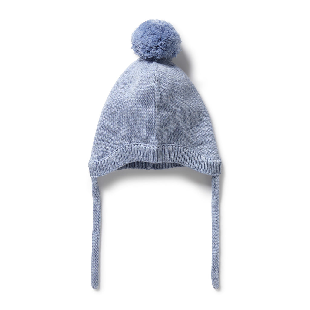 Wilson & Frenchy - Blue Speckle Organic Knitted Bonnet