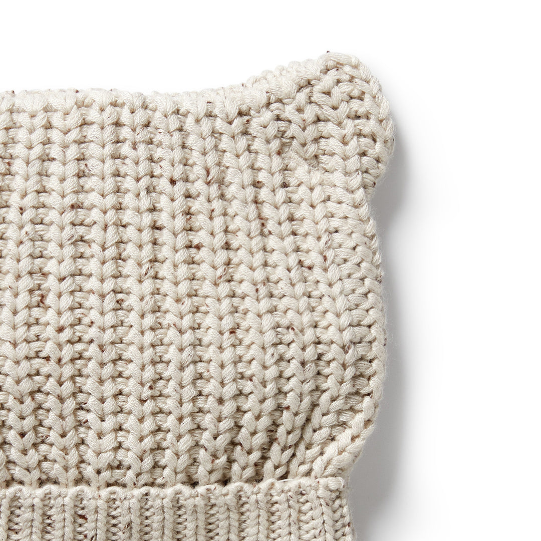 Wilson & Frenchy - Cookie and Cream Organic Knitted Bear Hat
