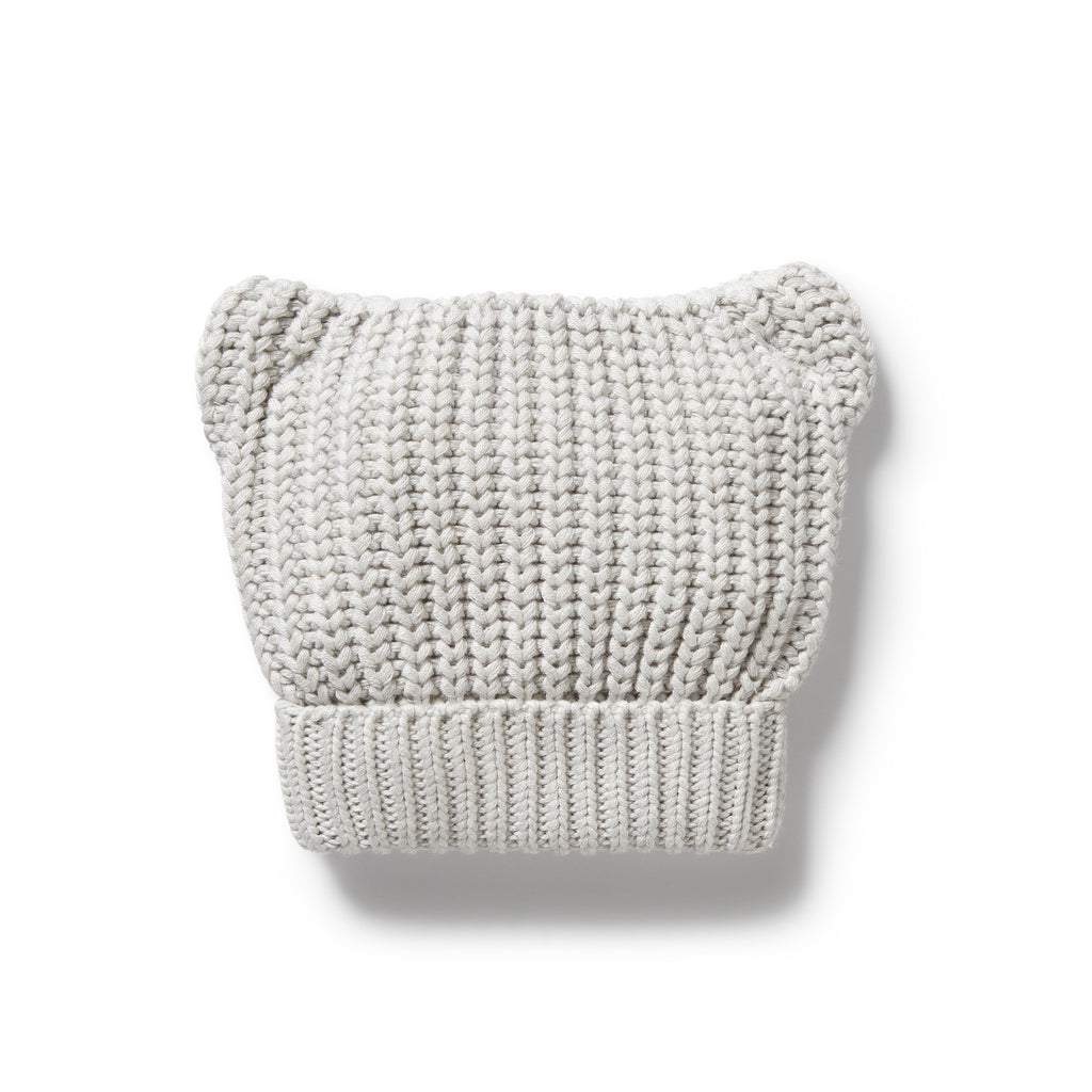 Wilson & Frenchy - Grey Melange Organic Knitted Bear Hat