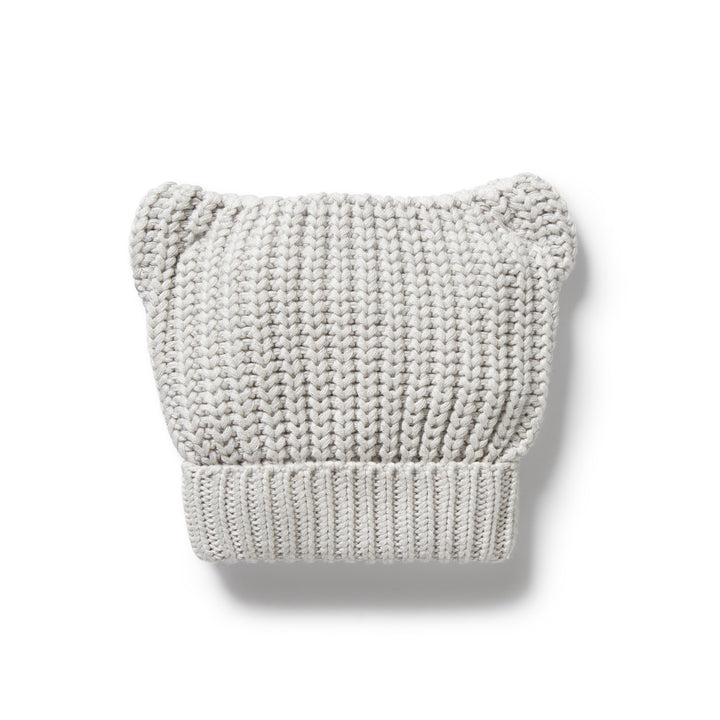 Wilson & Frenchy - Grey Melange Organic Knitted Bear Hat