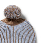 Wilson & Frenchy - Coco Blue Speckle Organic Knitted Ribbed Hat