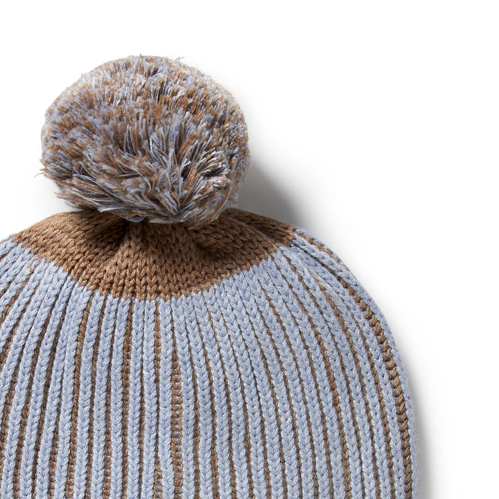 Wilson & Frenchy - Coco Blue Speckle Organic Knitted Ribbed Hat