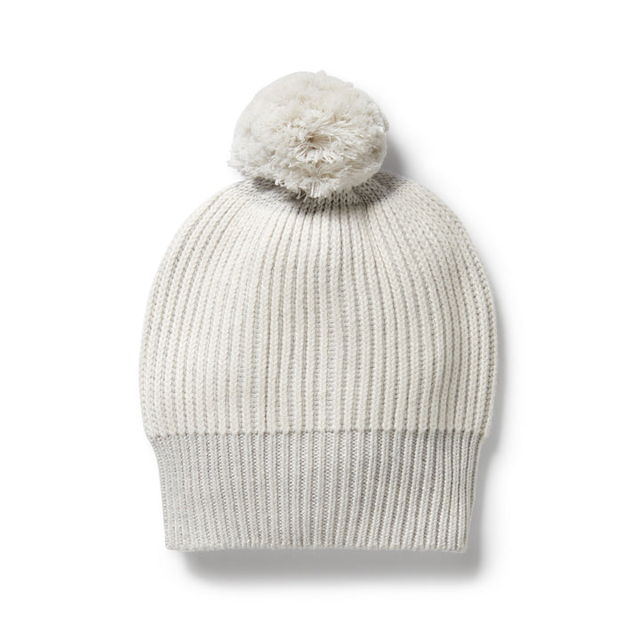 Wilson & Frenchy - Grey Melange and Oatmeal Organic Knitted Ribbed Hat