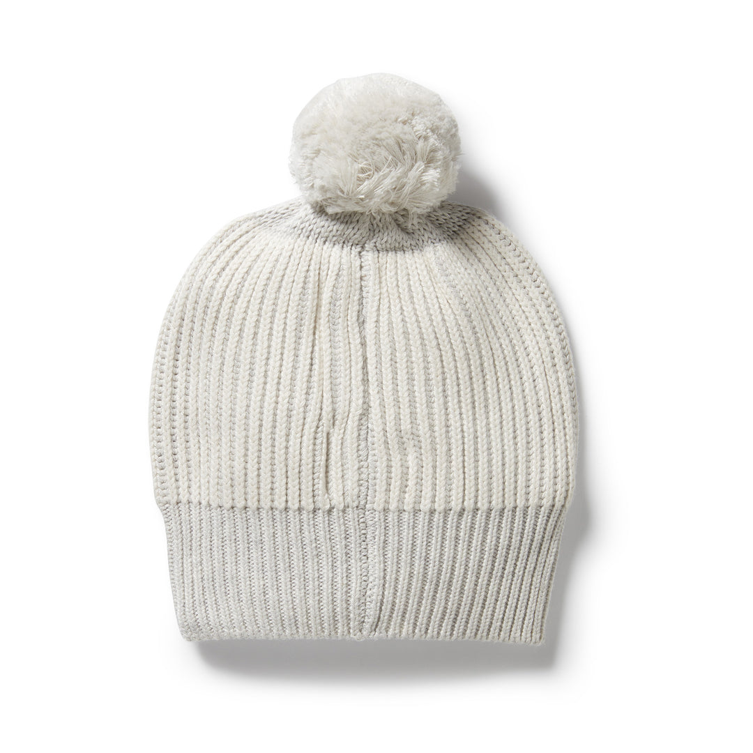 Wilson & Frenchy - Grey Melange and Oatmeal Organic Knitted Ribbed Hat