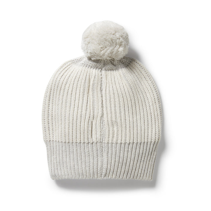 Wilson & Frenchy - Grey Melange and Oatmeal Organic Knitted Ribbed Hat