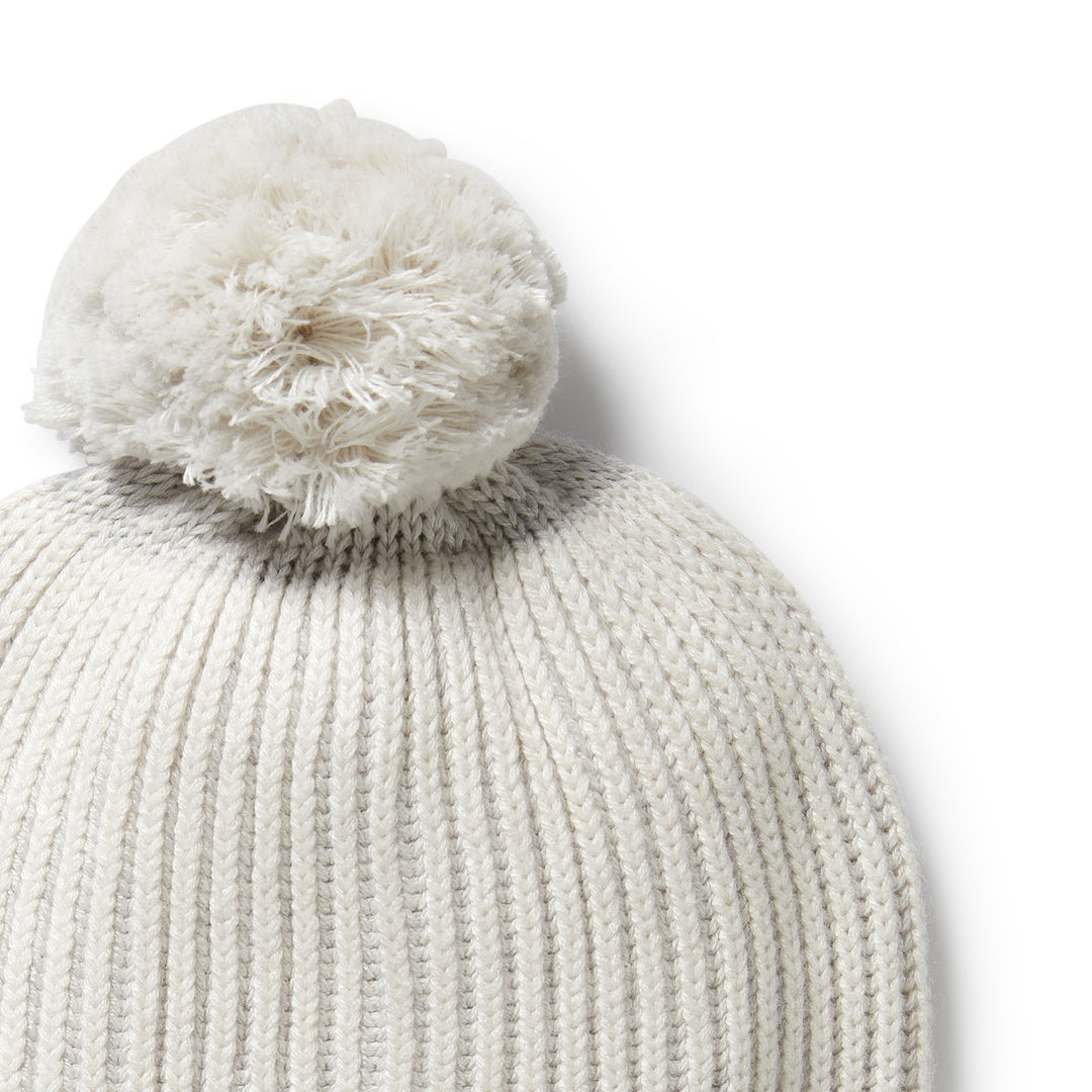 Wilson & Frenchy - Grey Melange and Oatmeal Organic Knitted Ribbed Hat