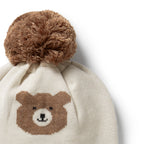 Organic Knitted Jacquard Hat - Beary Cute