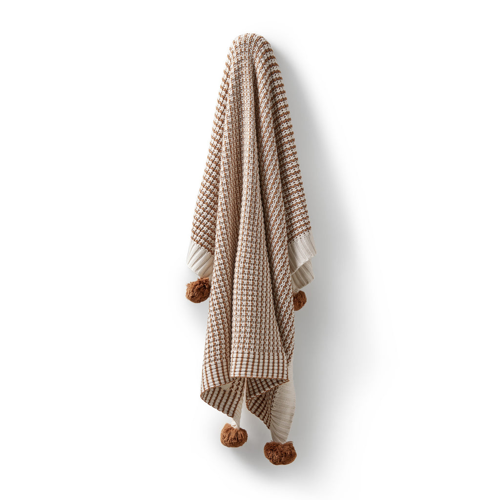 Wilson & Frenchy - Cinnamon Stripe Organic Knitted Blanket