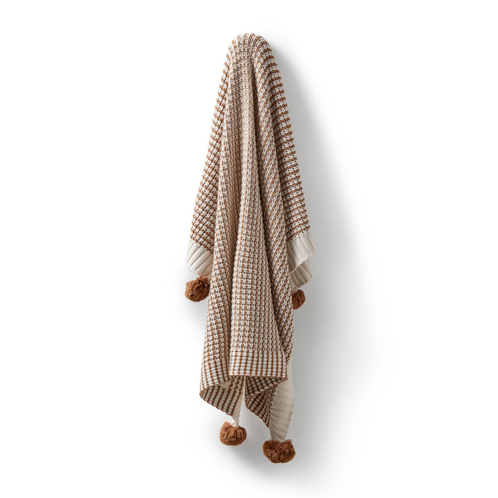 Wilson & Frenchy - Cinnamon Stripe Organic Knitted Blanket