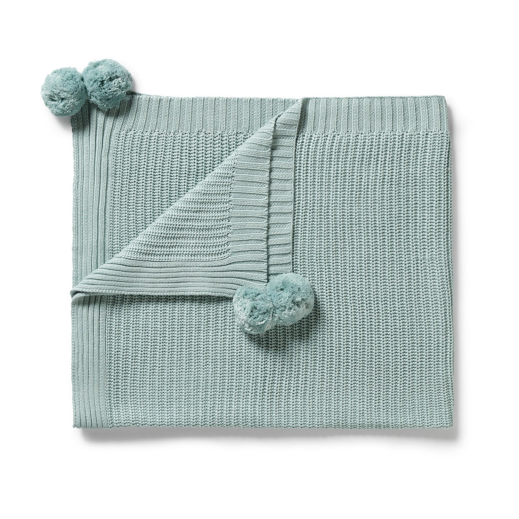 Wilson & Frenchy - Duck Egg Organic Knitted Blanket
