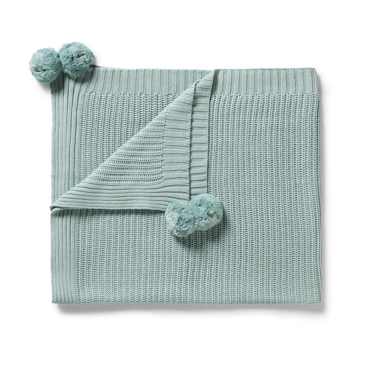 Wilson & Frenchy - Duck Egg Organic Knitted Blanket