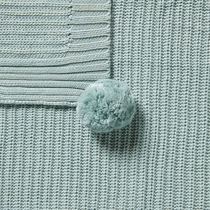 Wilson & Frenchy - Duck Egg Organic Knitted Blanket
