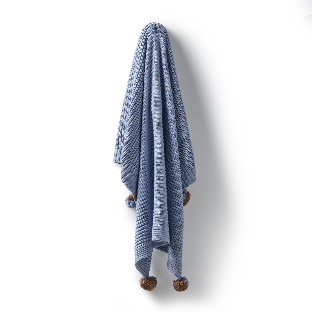 Wilson & Frenchy - Blue Speckle Organic Knitted Blanket