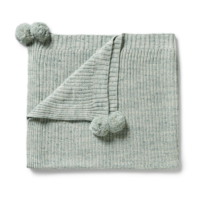 Wilson & Frenchy - Moss Speckle Organic Knitted Blanket