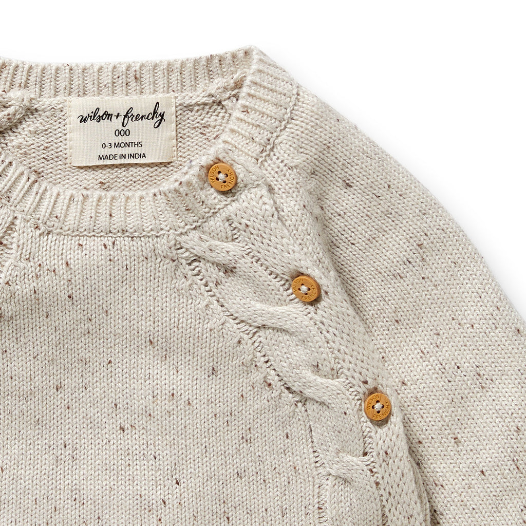 Wilson & Frenchy - Cookie and Cream Organic Knitted Kimono Cardigan